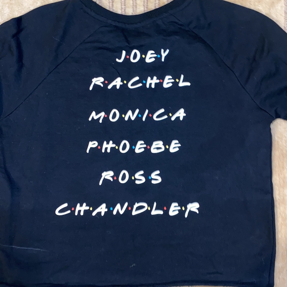 Friends Black Cropped Sweatshirt NEW!! Size 2 - Picture 4 of 4